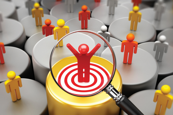 illustration of target with person and magnifying glass