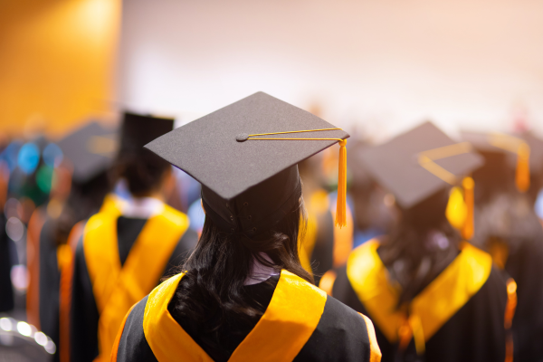Graduates in cap and gown